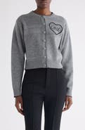 Chloé Embroidered Logo Crop Wool & Cashmere Cardigan