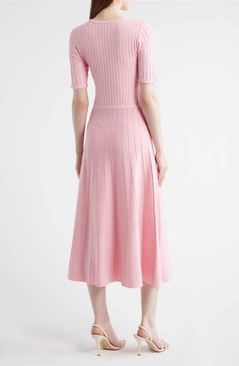 Elie Tahari The Carla Pointelle Sweater Dress, Alternate, color, Rose Veil