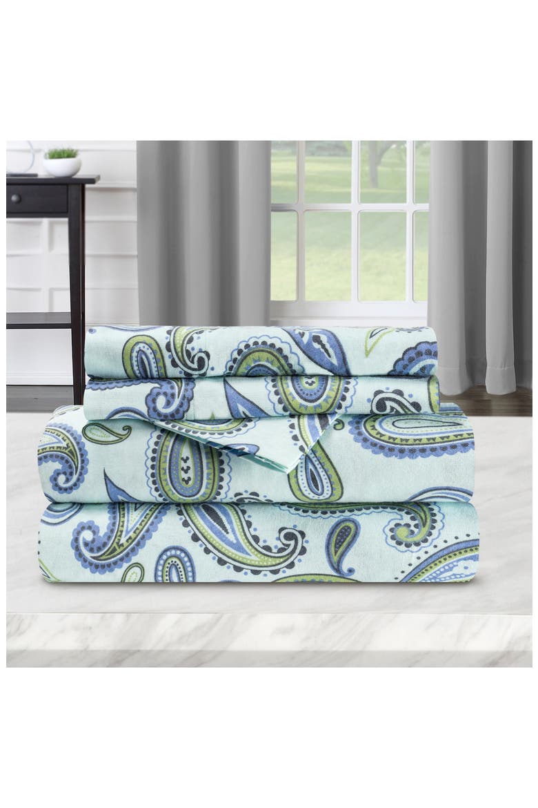 Cotton Flannel Sheet Set, Main, color, LIGHT BLUE