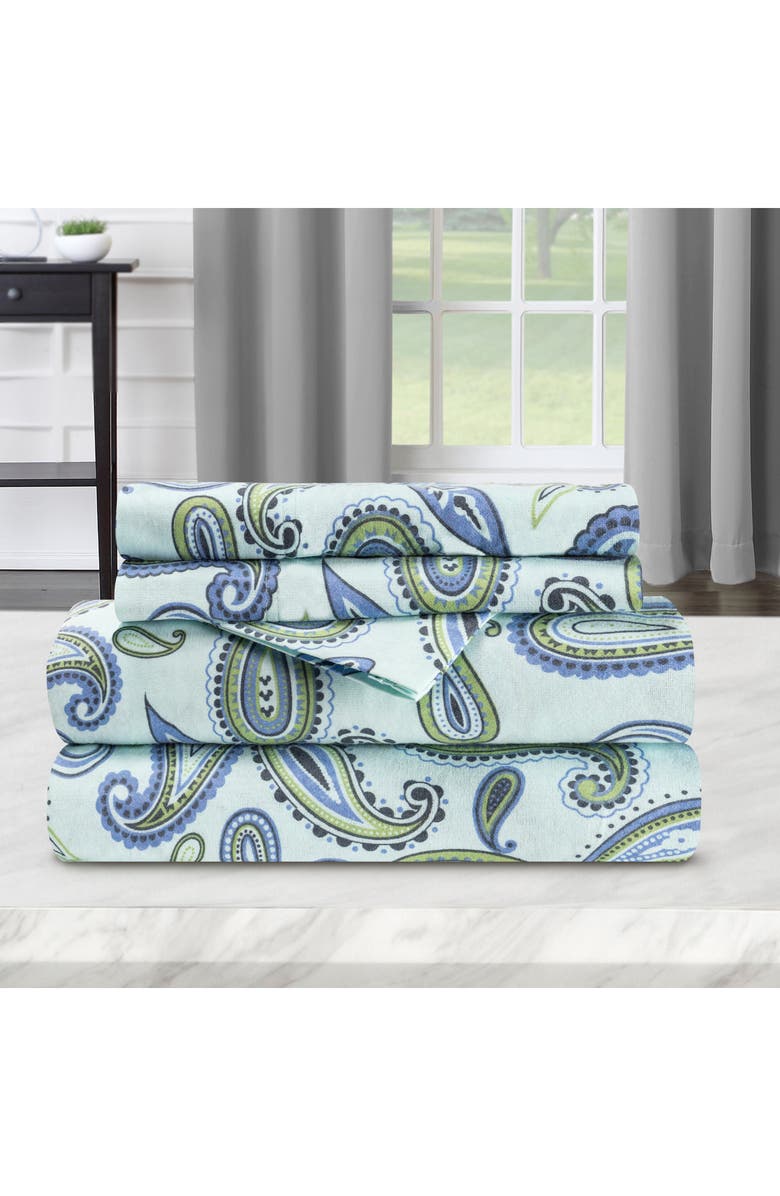 Superior Cotton Flannel Sheet Set, Main, color, Light Blue