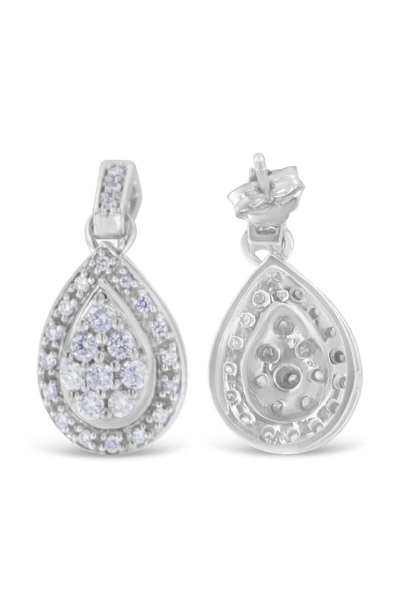 Haus of Brilliance 10k White Gold Round Diamond Earrings, Alternate, color, White