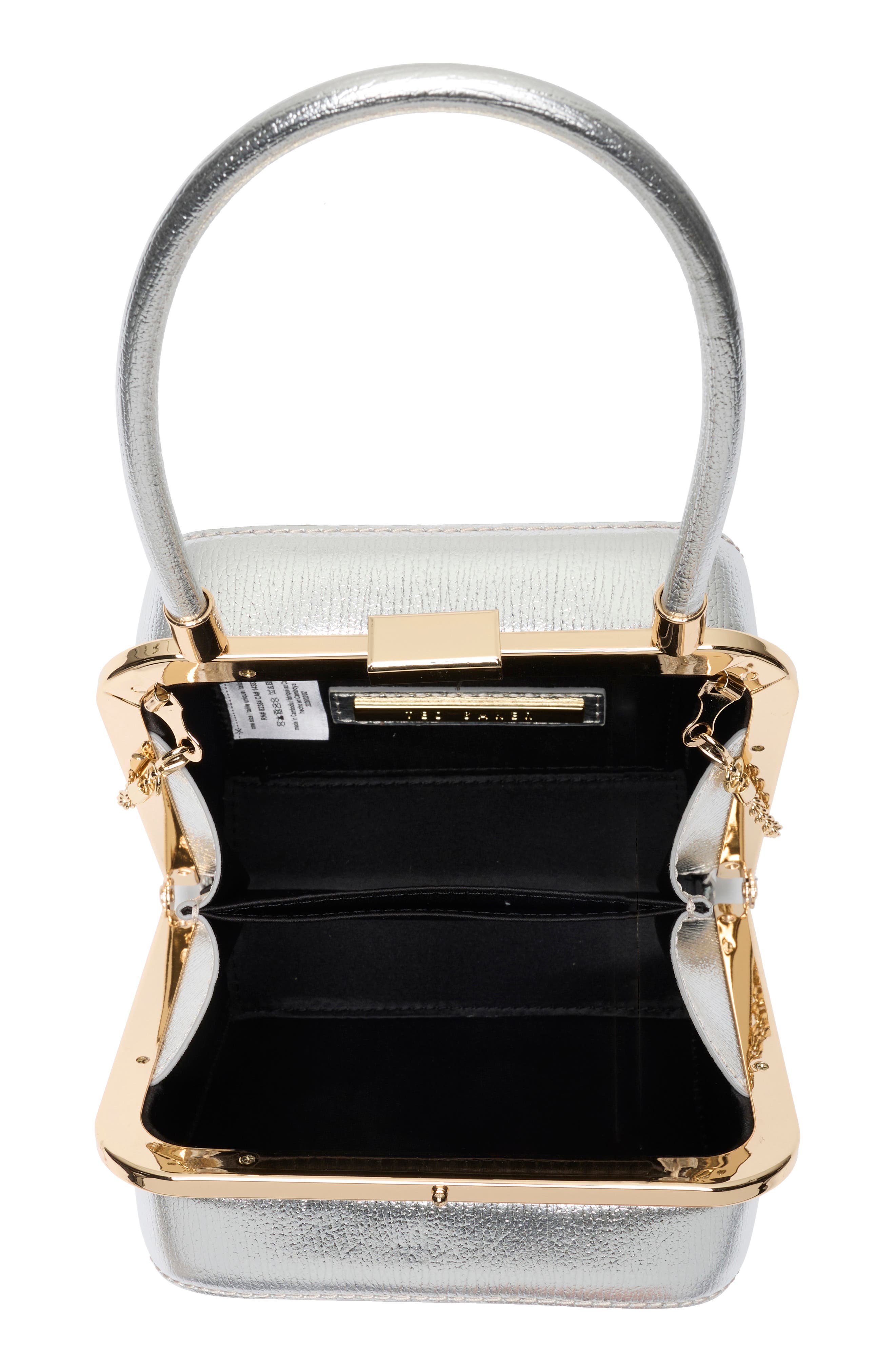 Khloe Frame Clutch, Alternate, color, SILVER
