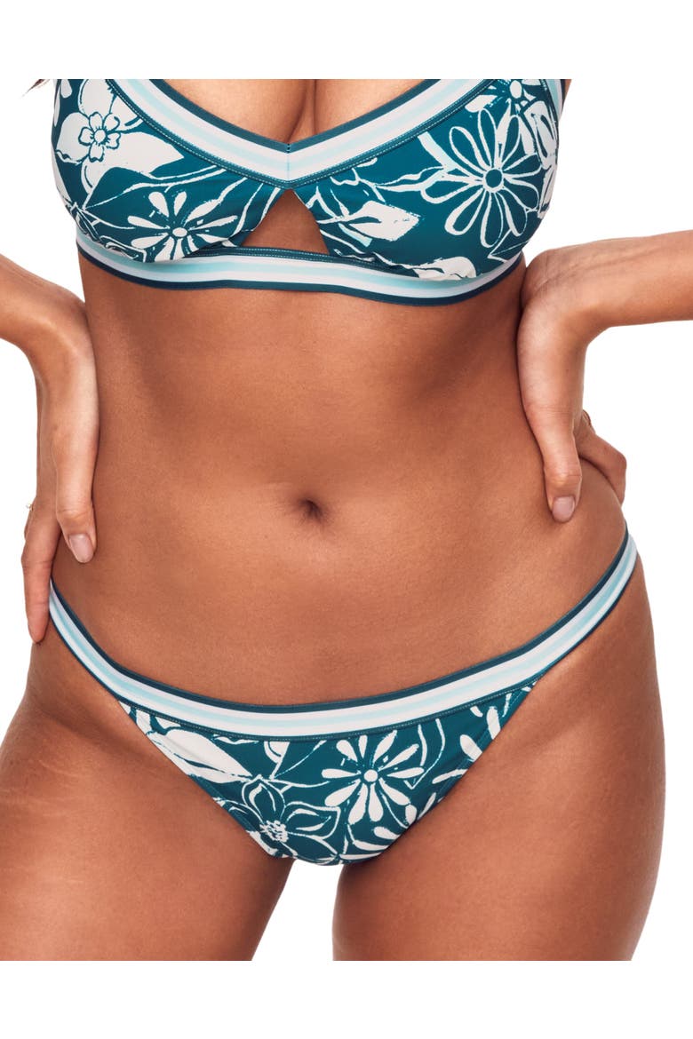 Gisele Swimwear Bikini Bottom, Main, color, Floral blue