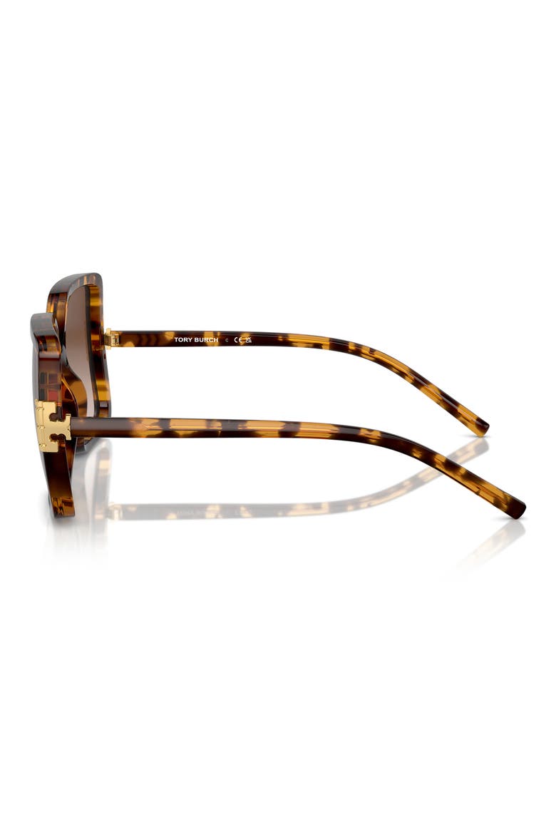 57mm Gradient Square Sunglasses, Alternate, color, TORTOISE