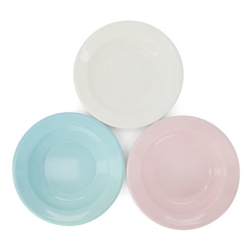 Elifle Two Tone Enamel Dinner Bowl In Pink