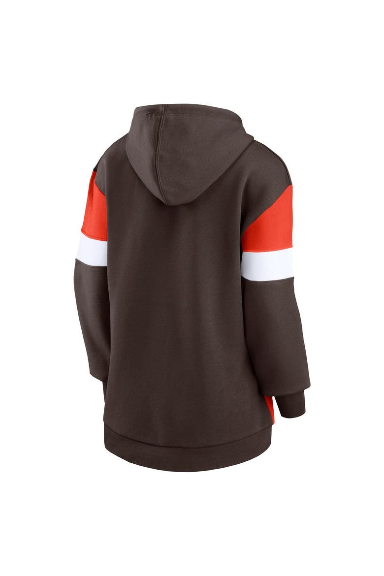 Women's Fanatics Branded Brown/Orange Cleveland Browns Lock It Down Pullover Hoodie, Alternate, color, Brown