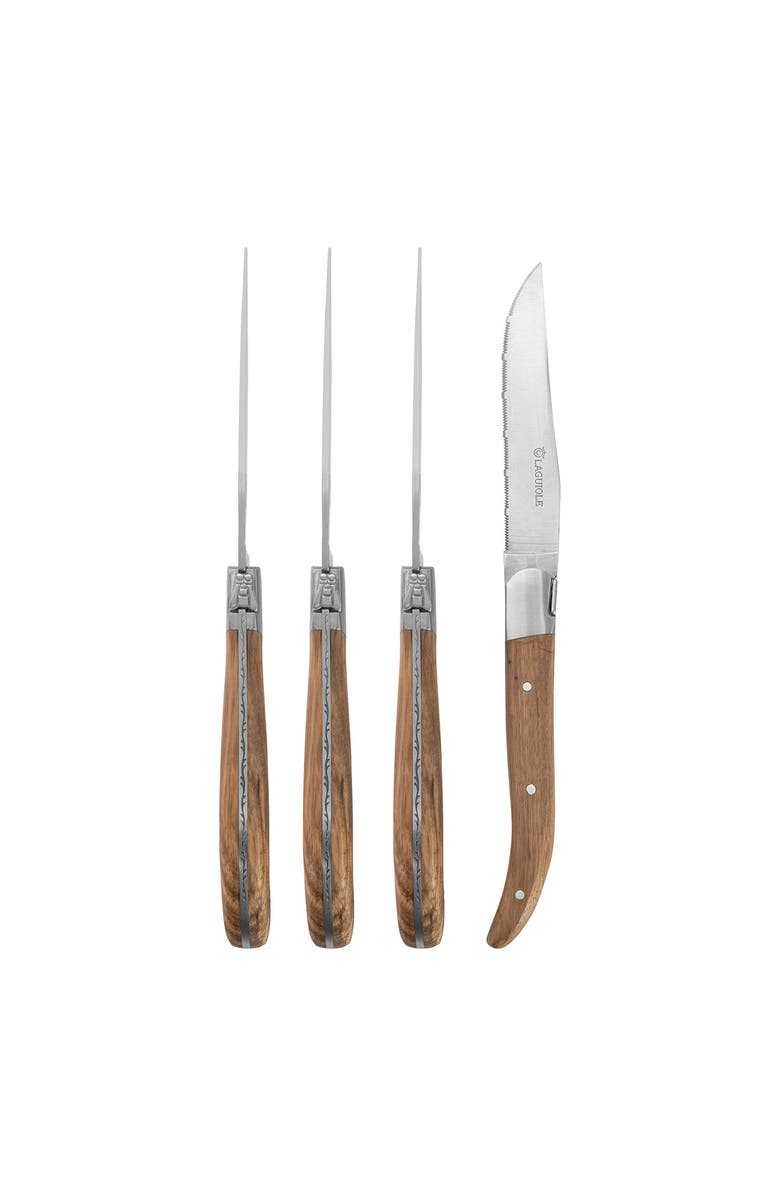 AU NAIN Laguiole Serrated Steak Knives - Set of 4, Alternate, color, Wood