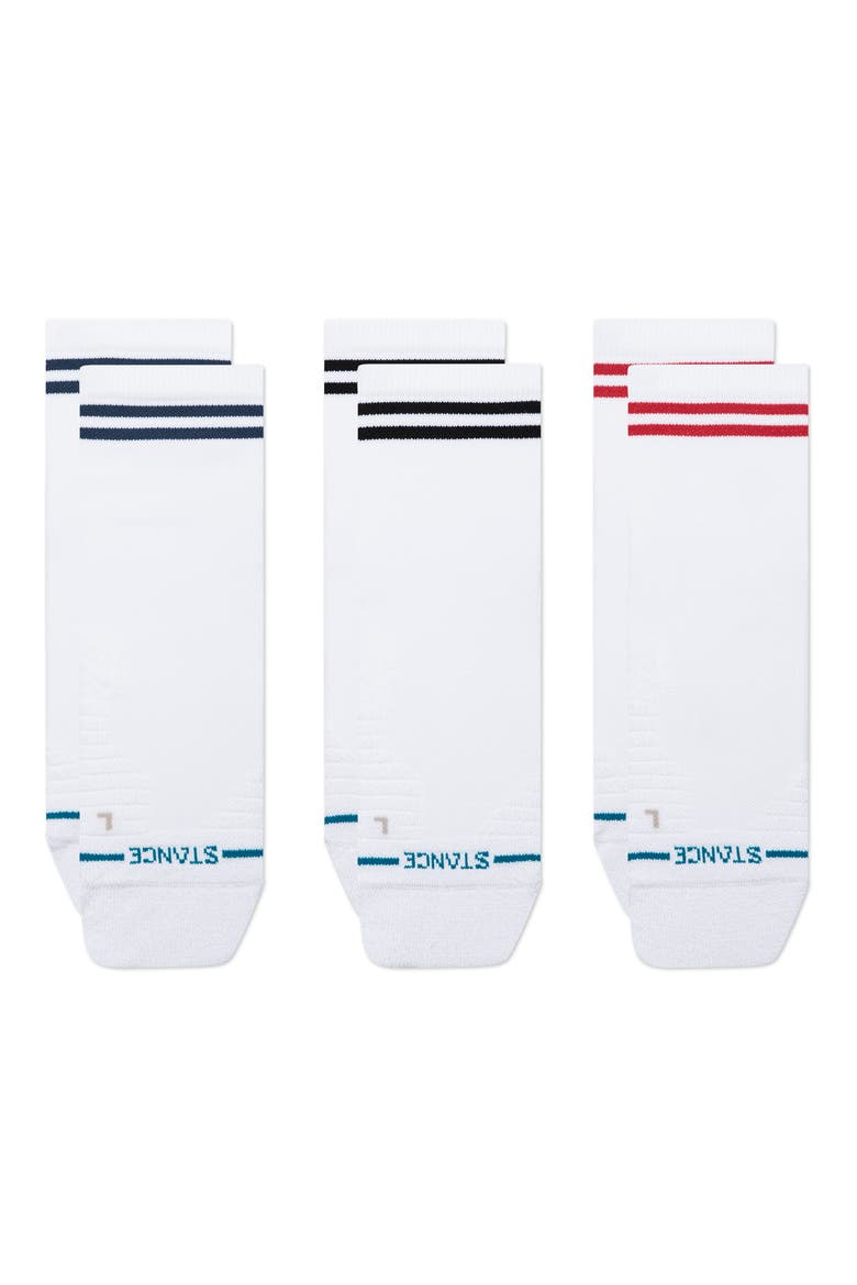 Lined Up Performance Assorted 3-Pack Mid Quarter Socks, Main, color, WHITE