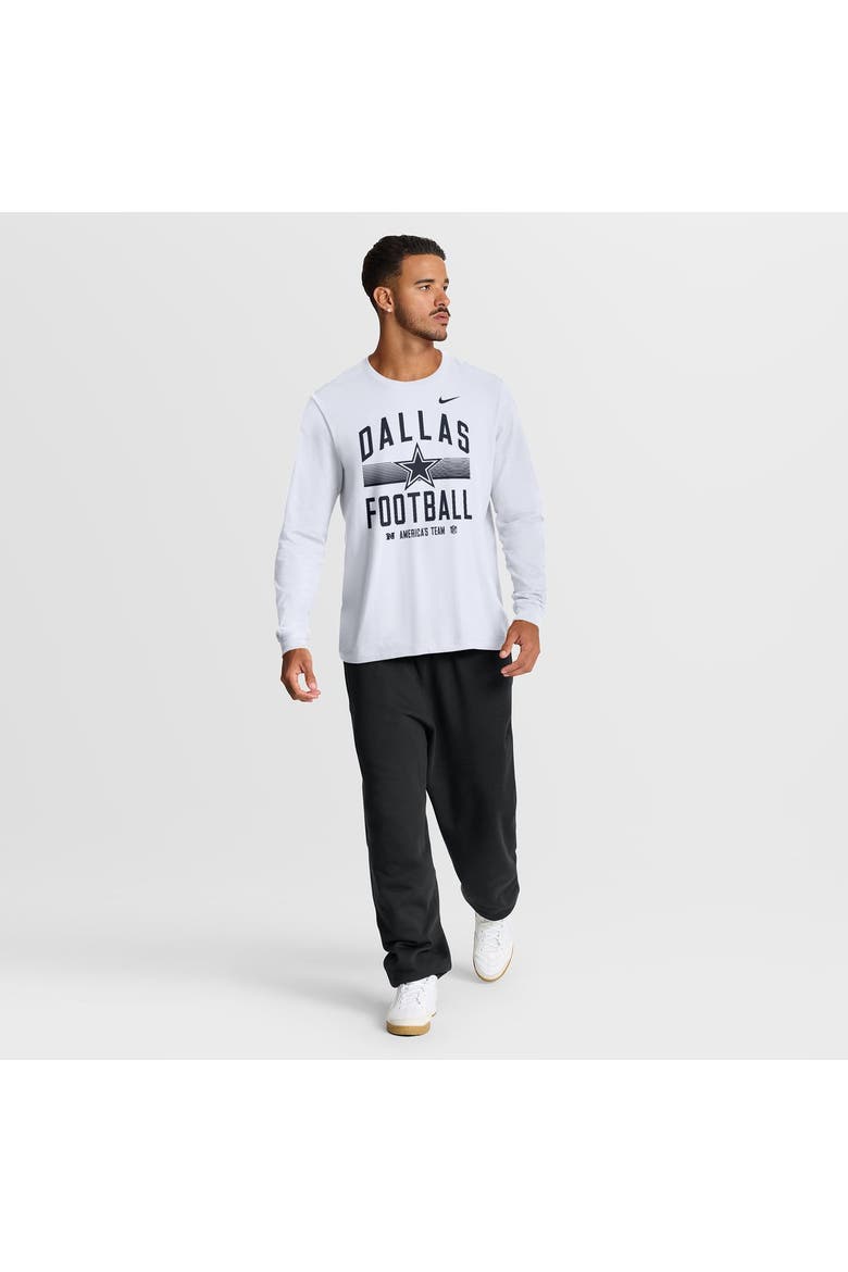 Men's Nike White Dallas Cowboys Always Prepared Essential Cotton Long Sleeve T-Shirt, Alternate, color, White