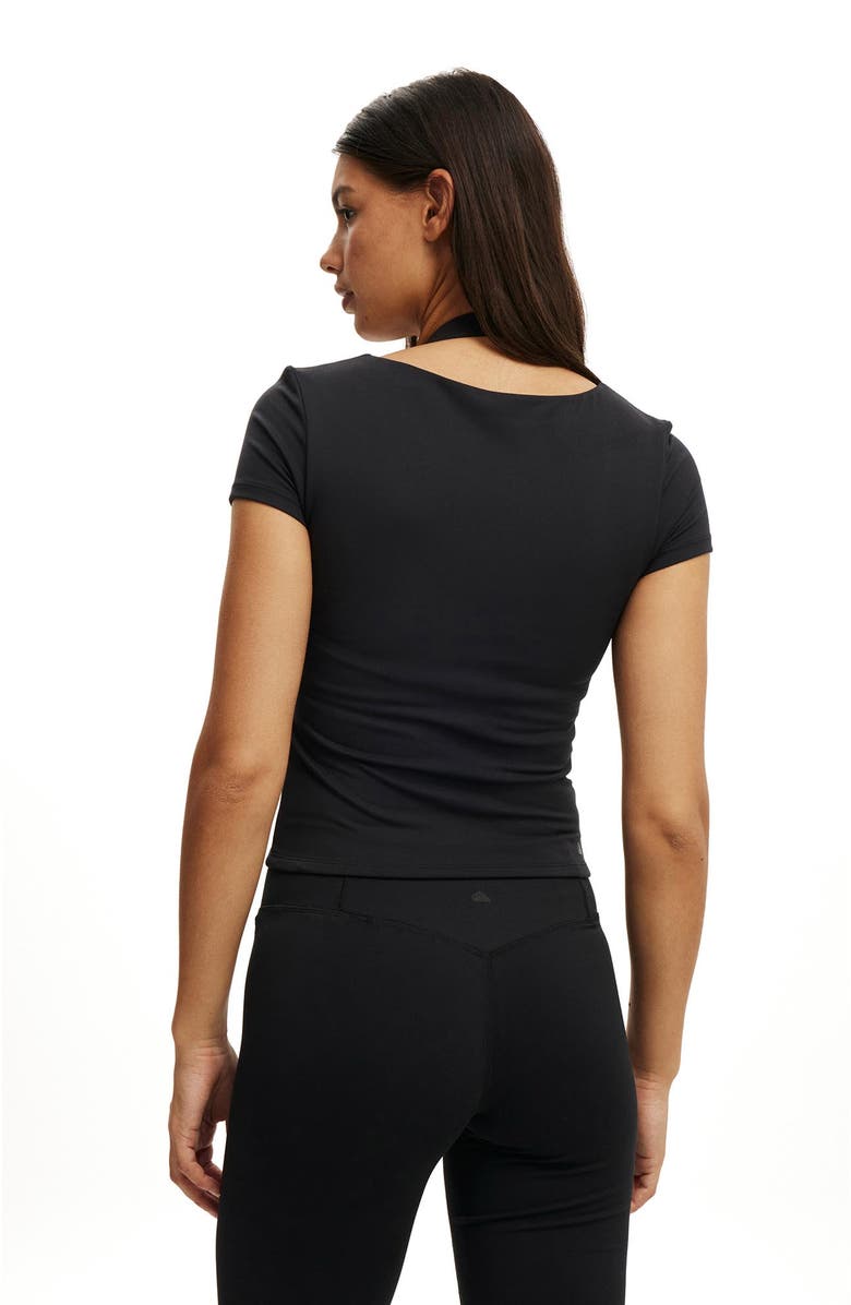 COTTON ON BODY Women's Active Ultra Soft Square Neck Fitted Tshirt, Alternate, color, Black