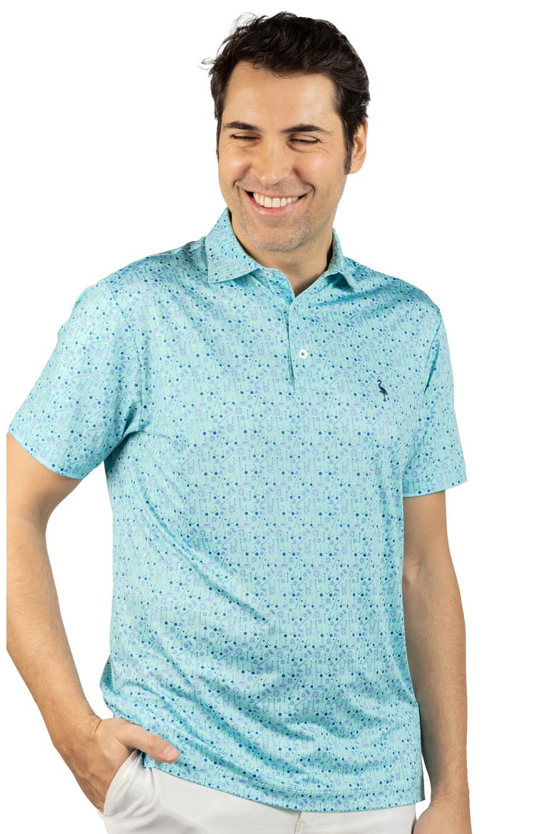Hole in One Print Performance Polo, Alternate, color, SPEARMINT