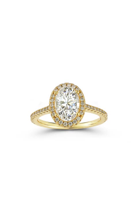 Oval Cut Moissanite Halo Ring