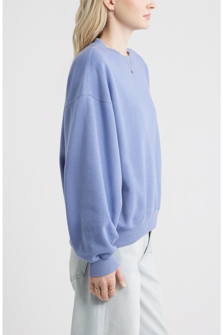 Relaxed Cotton Blend Sweatshirt, Alternate, color, BLUE FROST