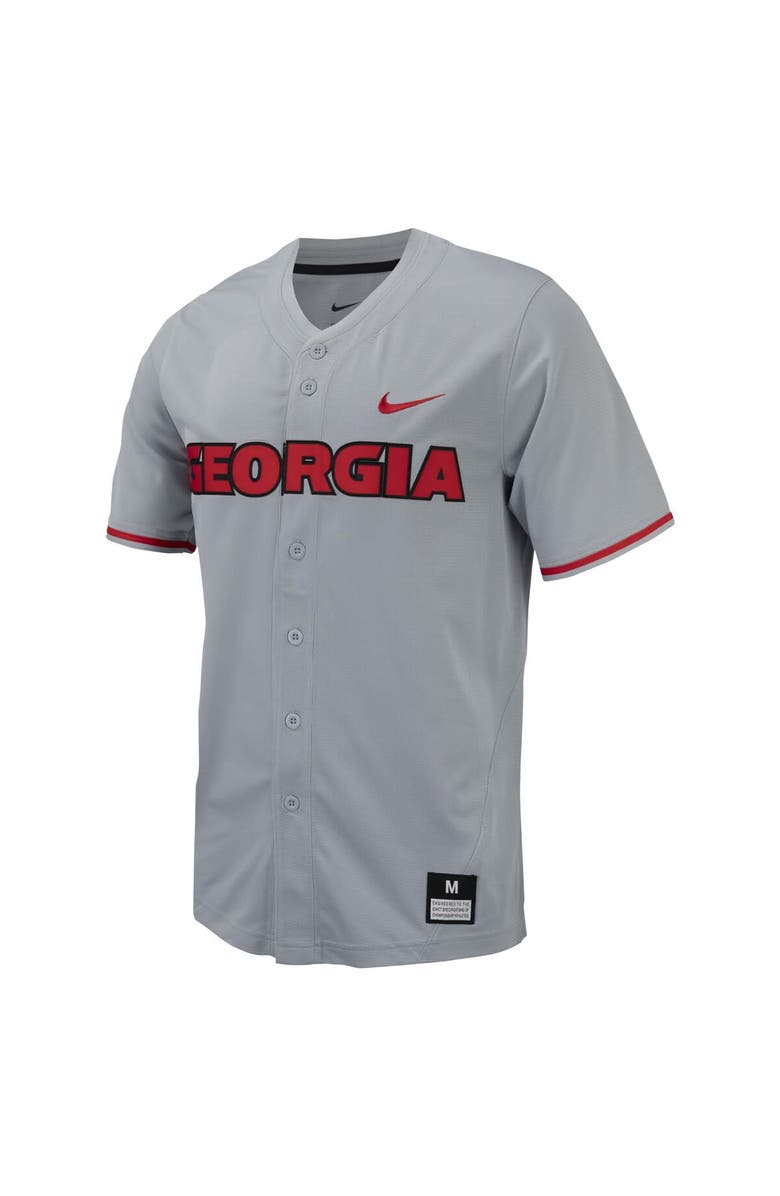 Nike Men's Nike Gray Georgia Bulldogs Replica Full-Button Baseball Jersey, Alternate, color, 