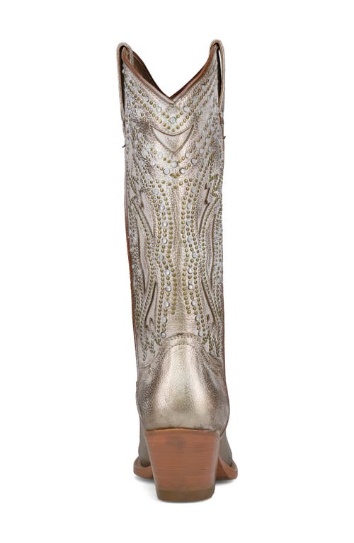 Frye Shelby Studded Western Boot In Gold
