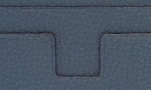 Tom Ford T-line Soft Grain Leather Card Holder With Money Clip In Blue