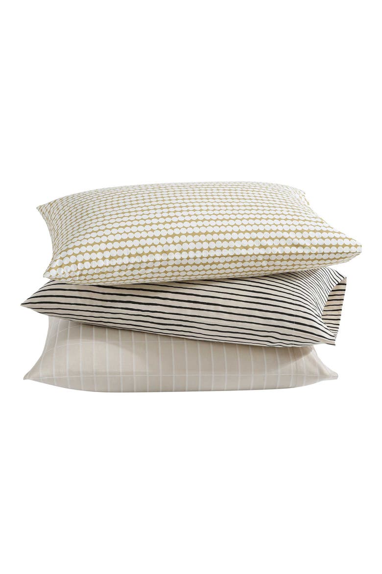 Piccolo Stripe Cotton Sateen King Sheet Set, Alternate, color, OPEN CHARCOAL