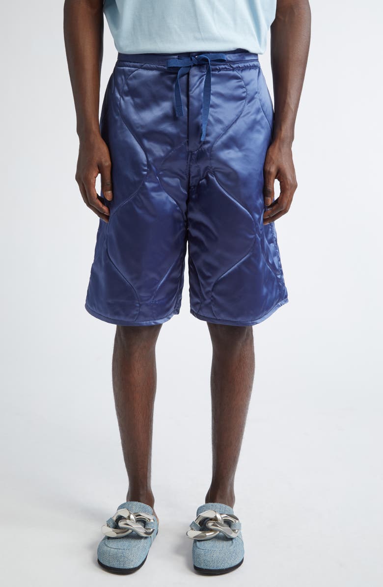JW Anderson Quilted Duchesse Satin Shorts, Main, color,