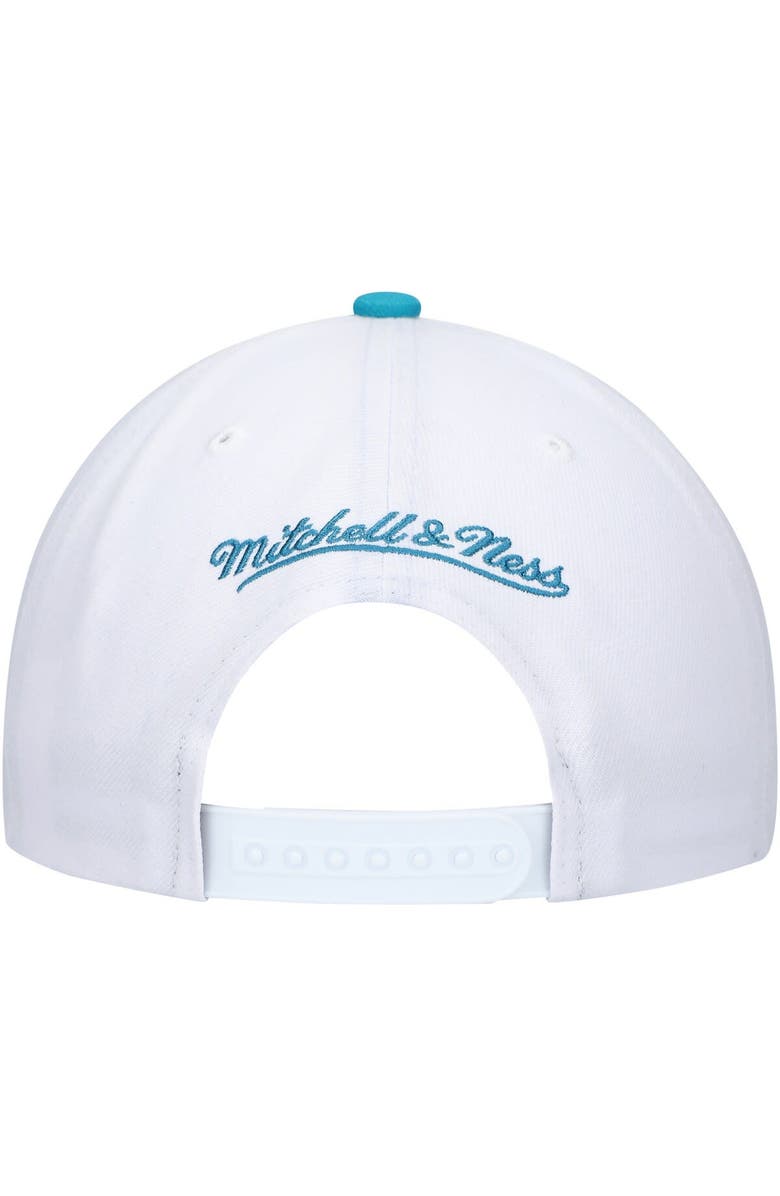 Mitchell & Ness Men's Mitchell & Ness White/Teal Detroit Pistons Hardwood Classics Core 2-Tone 2.0 Pro Snapback Hat, Alternate, color, 