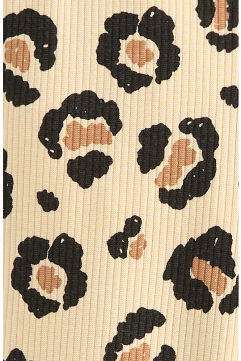 Kids' Rib Print Flare Leggings, Alternate, color, TAN TWINE SKETCHY LEOPARD