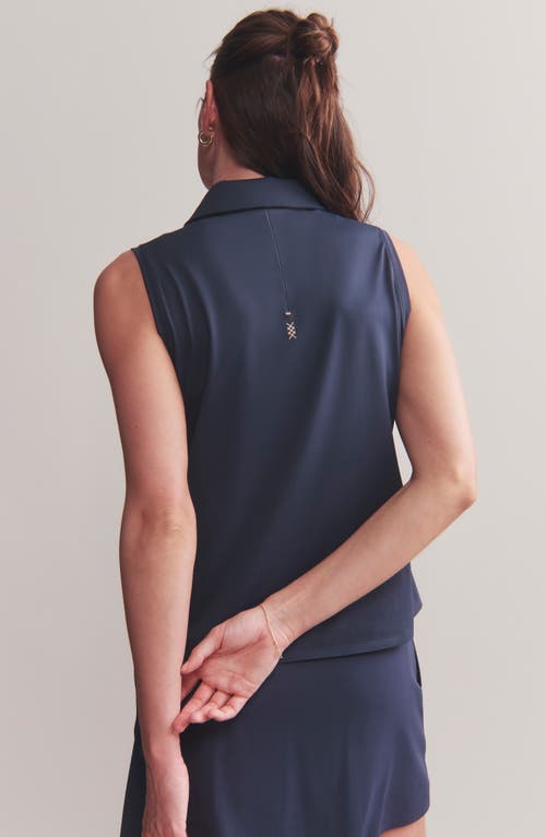 Shop Rhone Course To Court Sleeveless Polo In Navy Blue