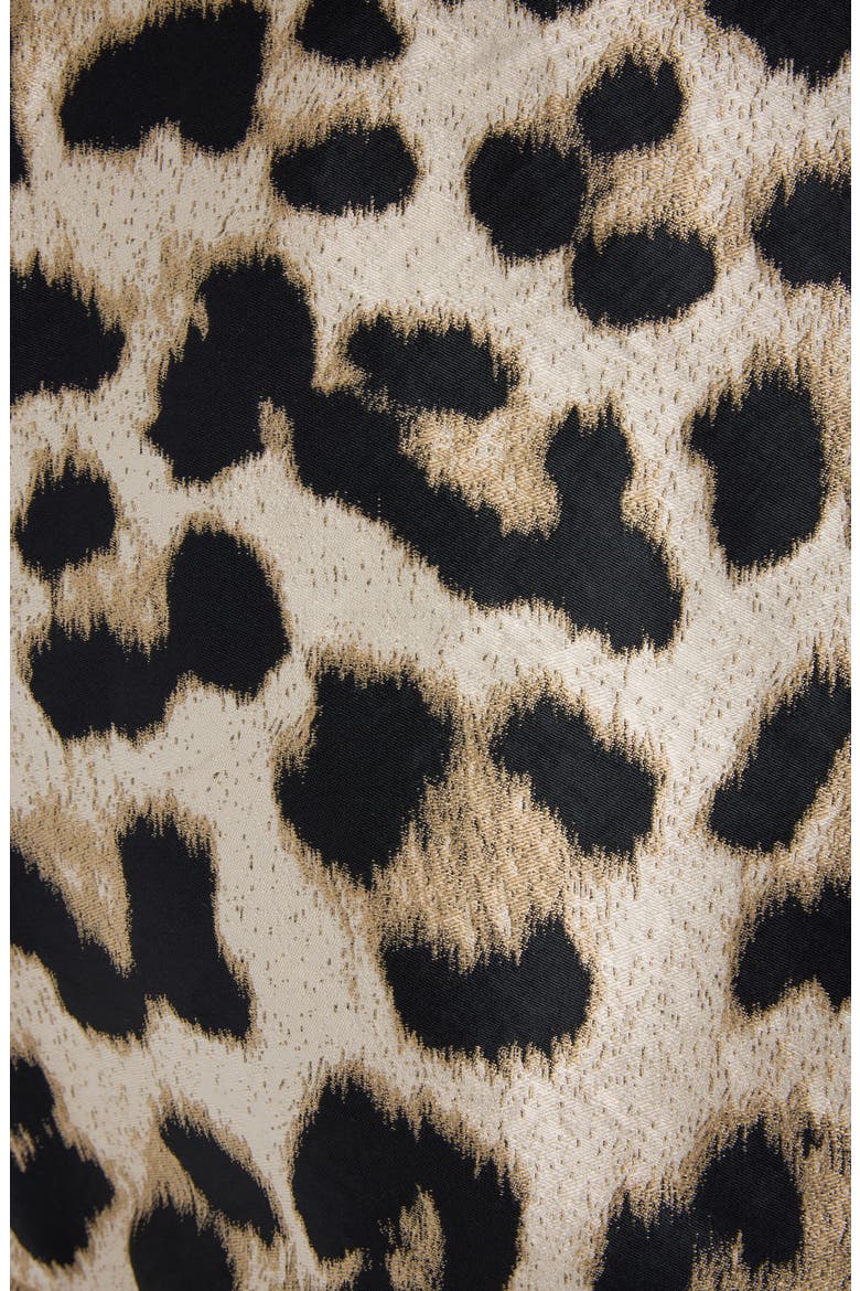 Water Repellent Leopard Jacquard Hooded Windbreaker, Alternate, color, BEIGE