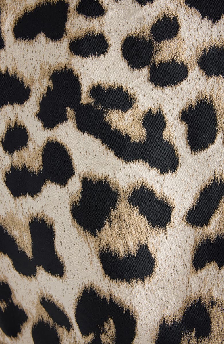 Givenchy Water Repellent Leopard Jacquard Hooded Windbreaker, Alternate, color, Beige