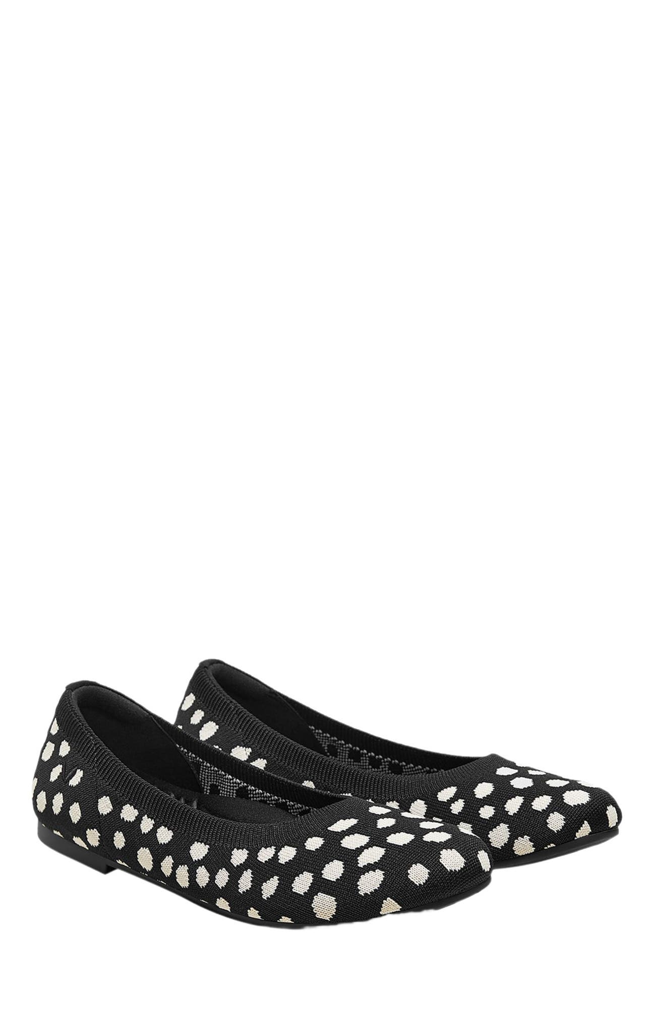 VIVAIA Round-Toe Flats, Main, color, Black Ivory Dots
