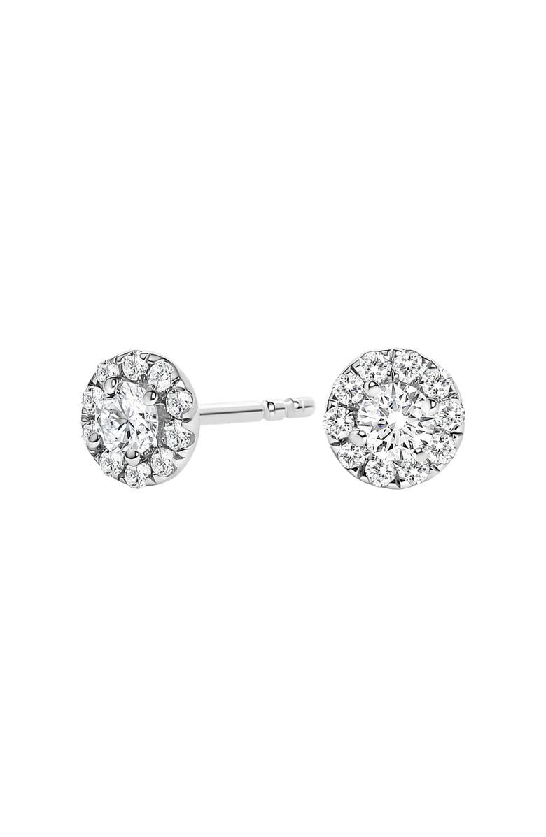 Haus of Brilliance 14K White Gold 1/3 Ct Lab-Grown Diamond Halo Stud Earring, Main, color, White