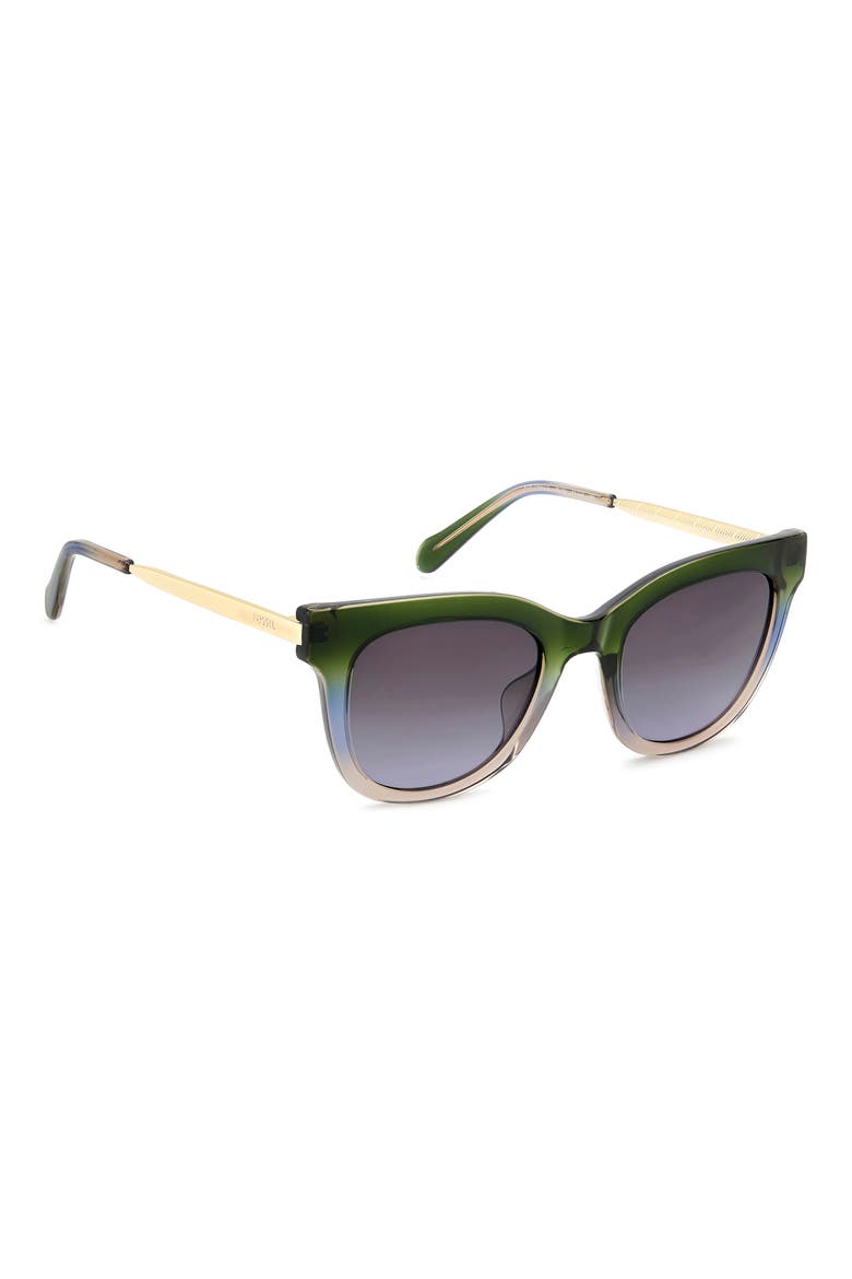 51mm Gradient Cat Eye Sunglasses, Alternate, color, GREEN BEIGE/ DARK GREY SF