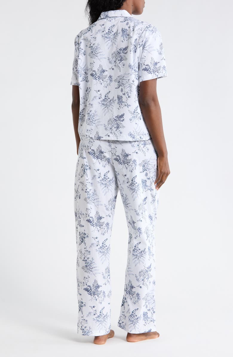 NORDSTROM RACK Cotton Poplin Long Pajamas, Alternate, color, White- Navy Restore Floral