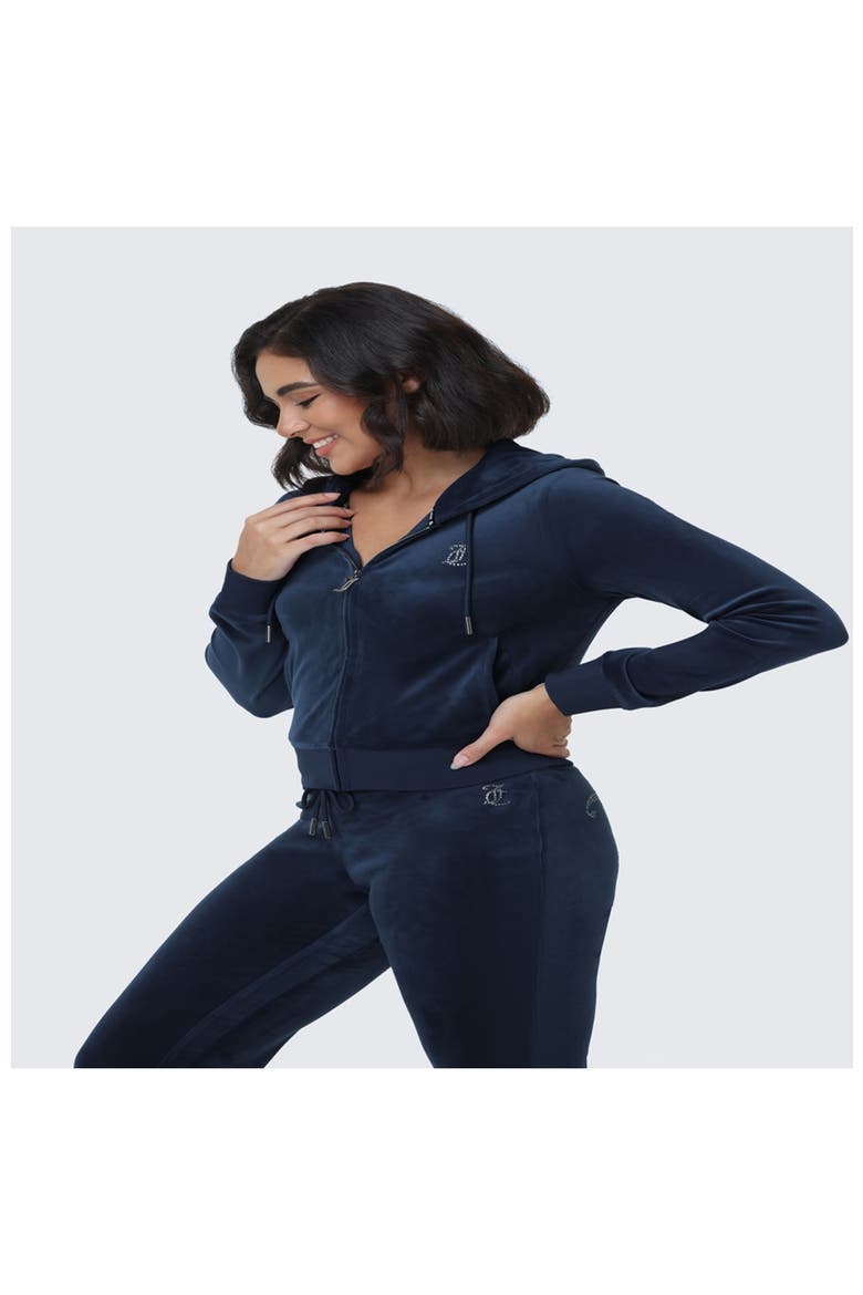 Luxe Velour Juicy Hoodie With Double Bling, Alternate, color, REGAL BLUE