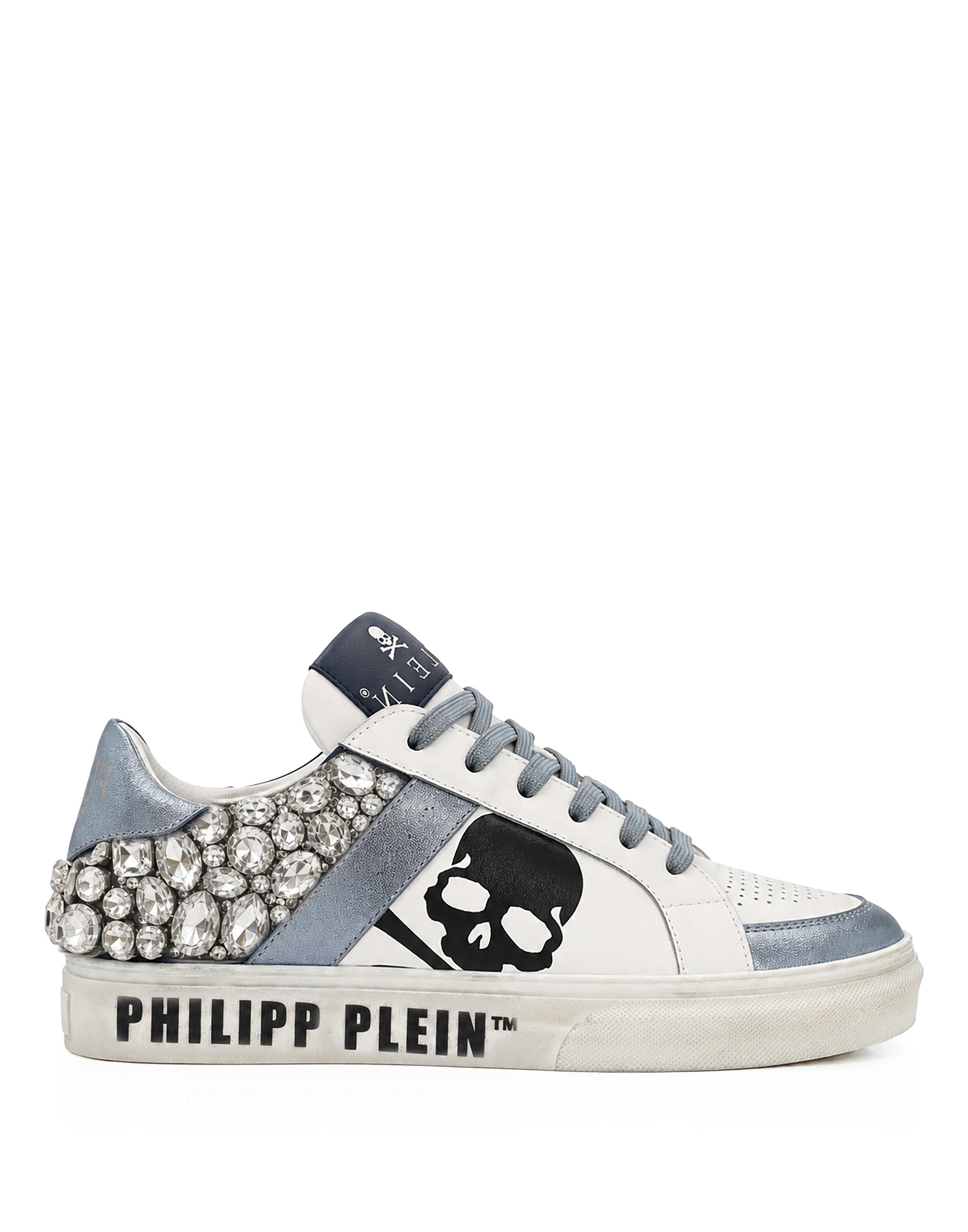 Low-Top Sneakers Skull Stones Women, Alternate, color, lightblue/darkblue