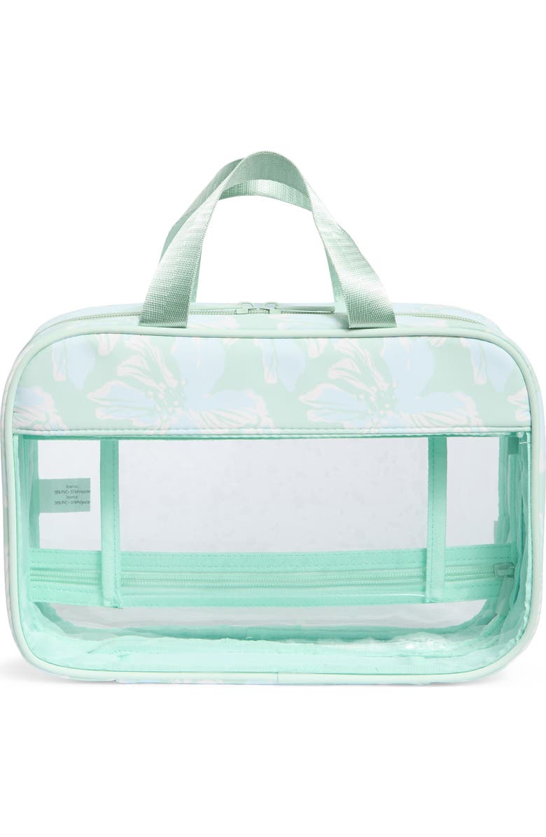 MYTAGALONGS Box Quilted Clear Toiletry Case, Main, color, Sage