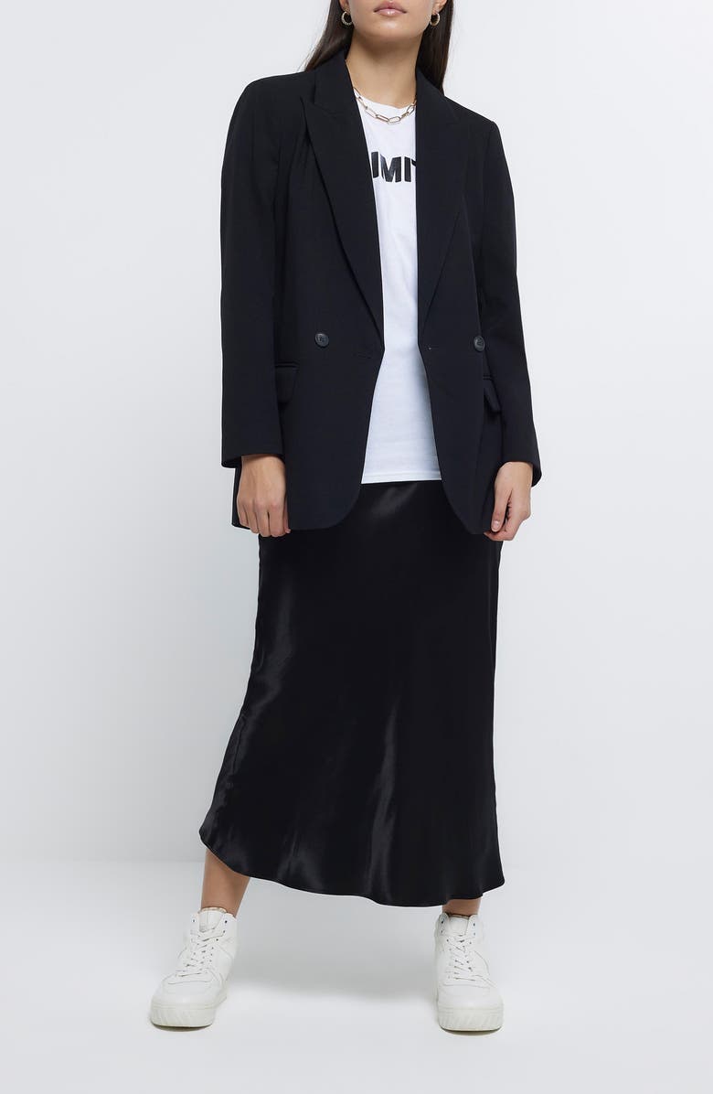 River Island Easy Bias Cut Satin Skirt, Alternate, color,