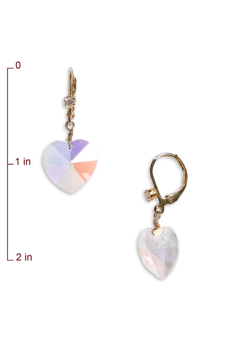 Heart Drop Earrings, Alternate, color, CRYSTAL