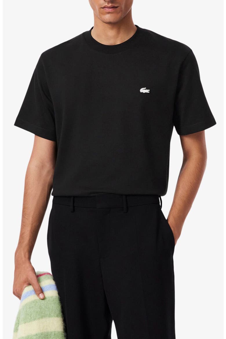 Crewneck Cotton T-Shirt, Main, color, BLACK