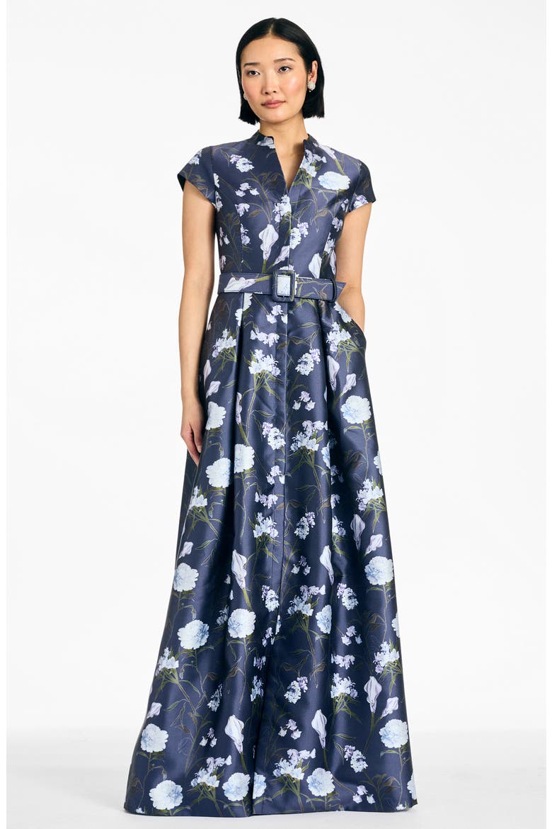 Marta Floral Gown, Alternate, color, GLACIAL BOUQUET