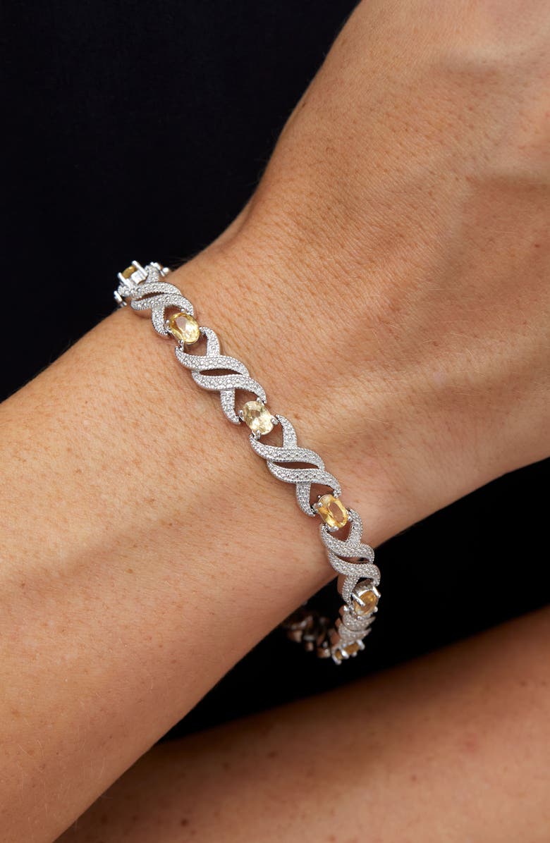 SAVVY CIE JEWELS Diamond & Citrine Bracelet, Alternate, color, Yellow/ Silver