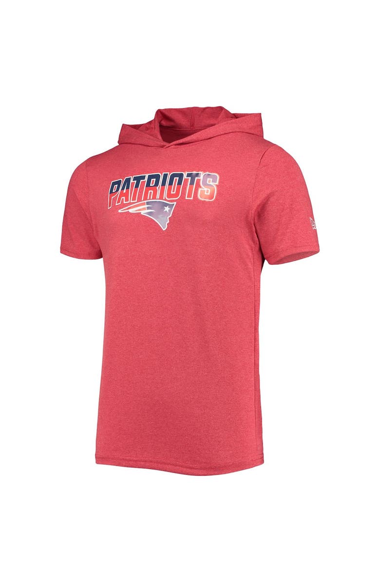 New Era Men's New Era Heathered Red New England Patriots Team Brushed Hoodie T-Shirt, Alternate, color,