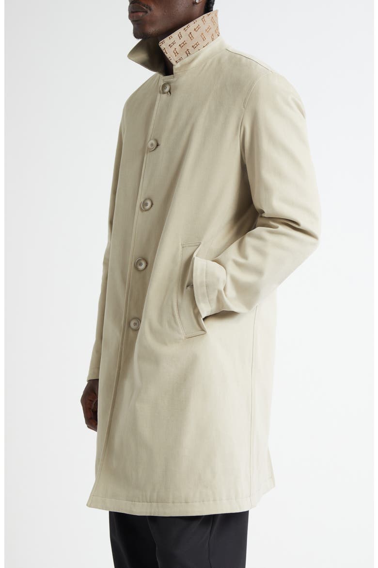 Water Resistant Cotton Stretch Twill Topcoat, Alternate, color, CHAMPAGNE