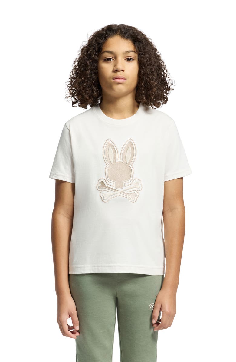Psycho Bunny Kids' New Castle Embroidered Cotton T-Shirt, Alternate, color, Ecru