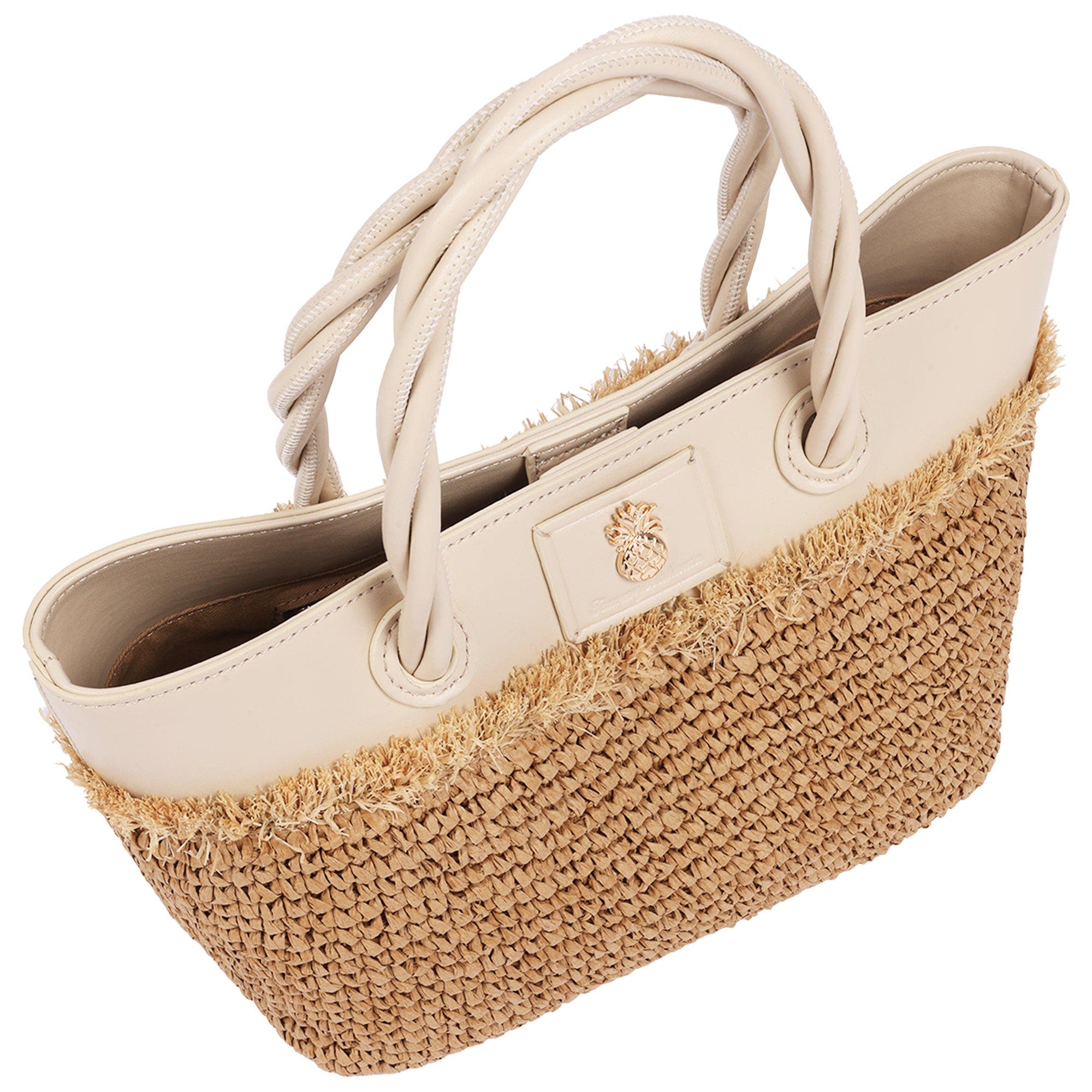 Charlotte Medium Fringe Raffia Tote Ivory, Alternate, color, IVORY