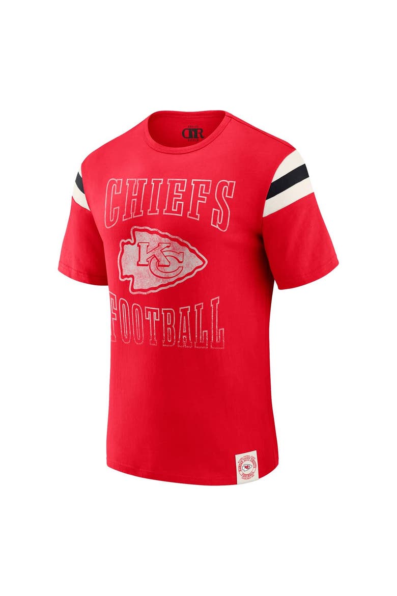 Men's Darius Rucker Collection by Fanatics  Red Kansas City Chiefs Football Stripe Sleeve T-Shirt, Alternate, color, Red