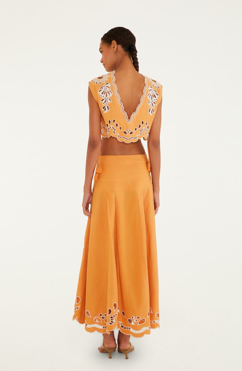 FARM Rio Embroidered Eyelet Crop Top, Alternate, color, Banana Tree Camel
