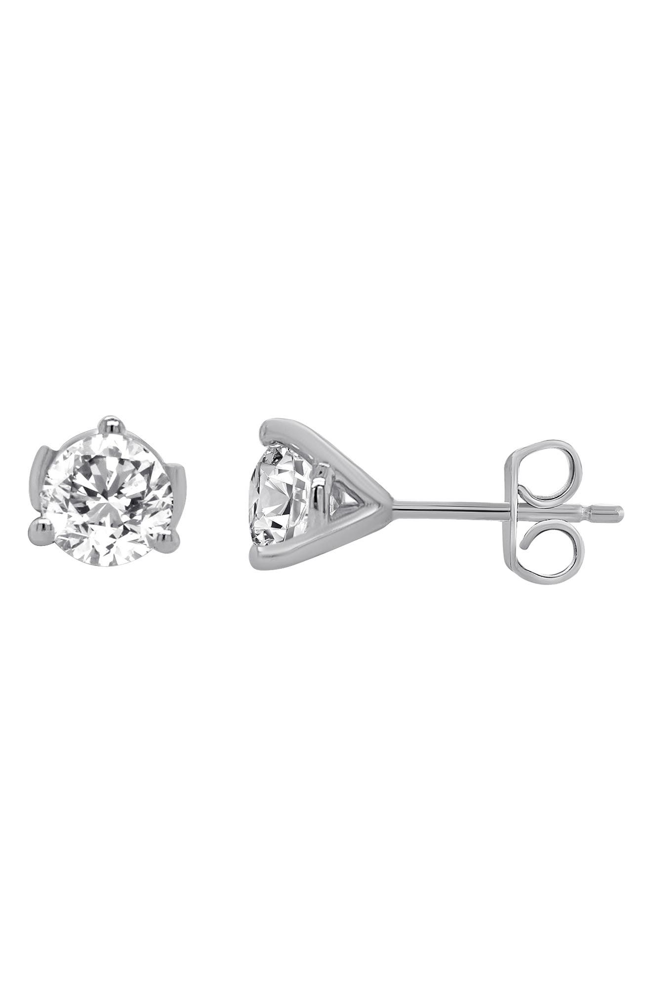 Badgley Mischka Collection Lab-Created Diamond Stud Earrings