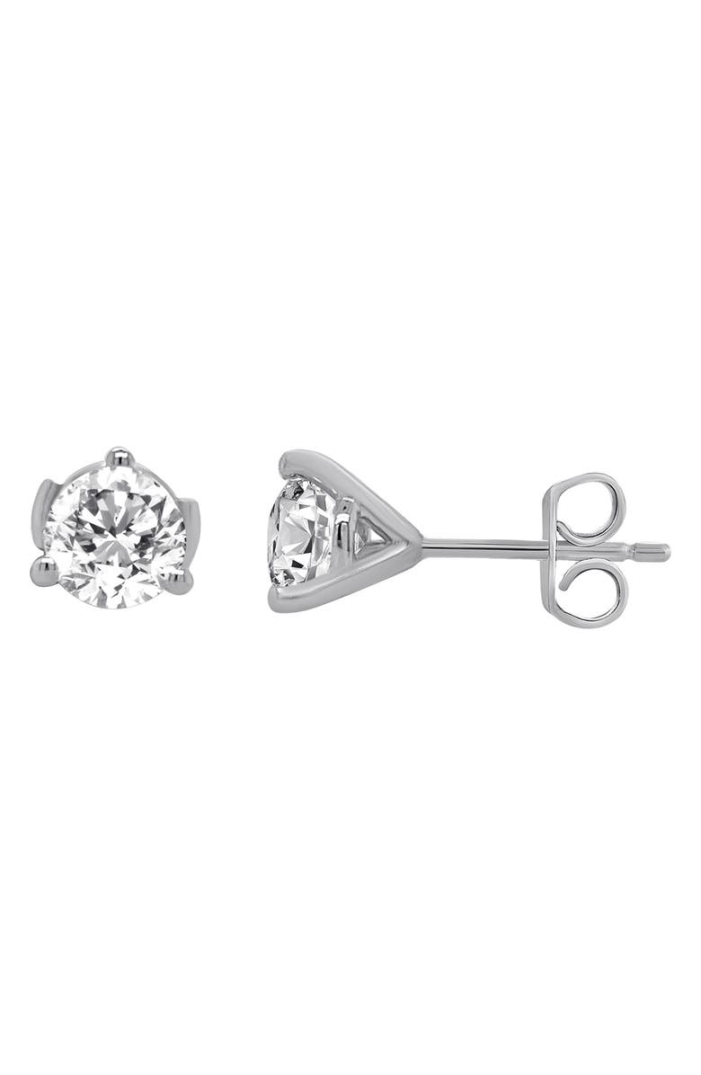 Badgley Mischka Collection Lab-Created Diamond Stud Earrings, Main, color, White