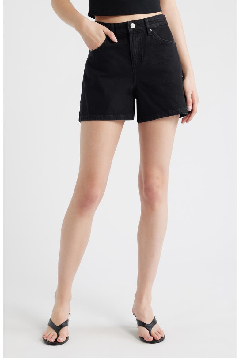 Denim Shorts, Main, color, BLACK DENIM