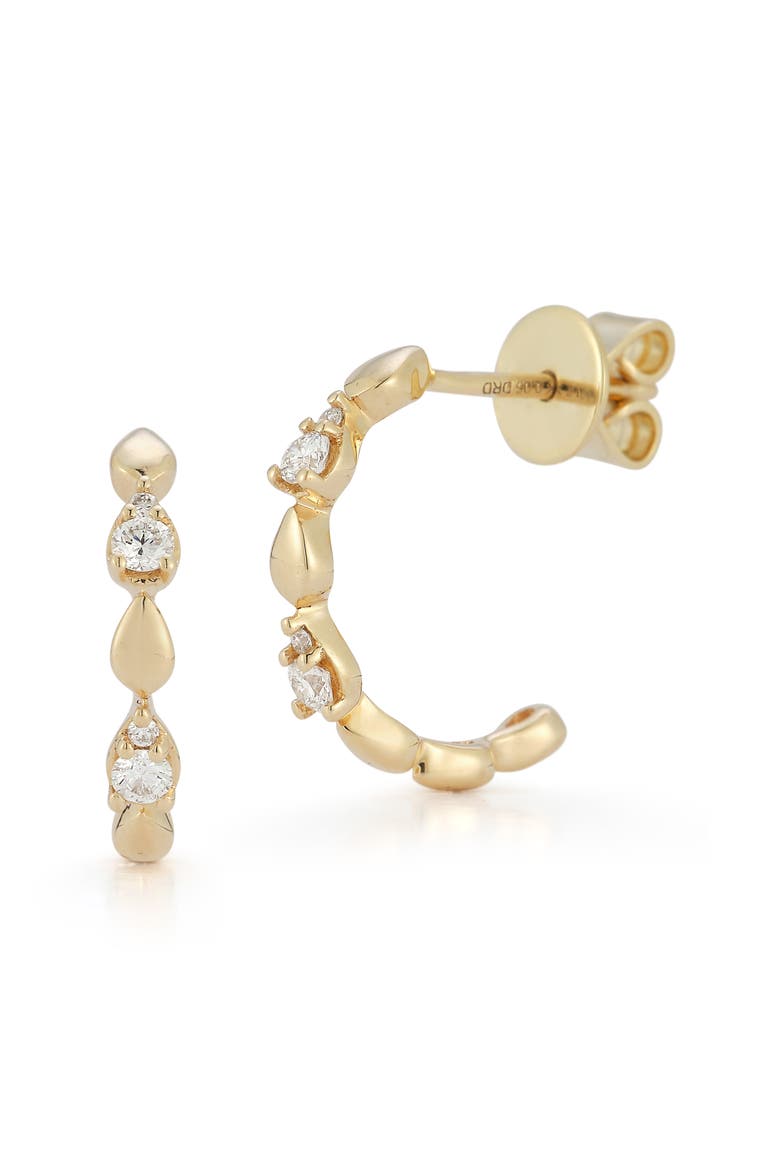 Sophia Ryan Diamond Hoop Earrings, Main, color, YELLOW GOLD