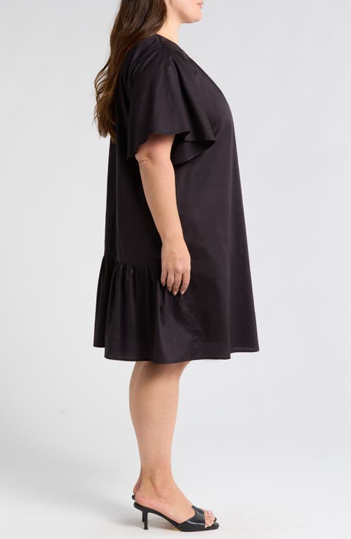 HARSHMAN HARSHMAN AGATA FLUTTER SLEEVE COTTON DRESS 